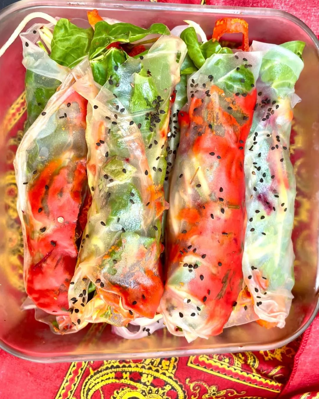 raw vegan spring rolls from raw menu intermittent fasting large portions playa del carmen