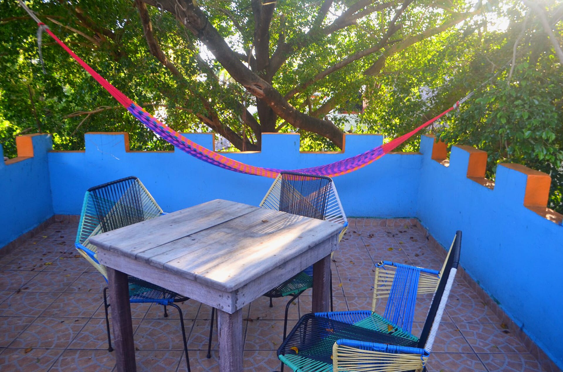 Earthing Clubhouse garden terrace.